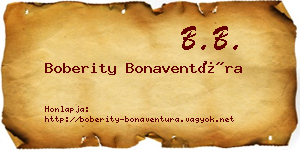Boberity Bonaventúra névjegykártya